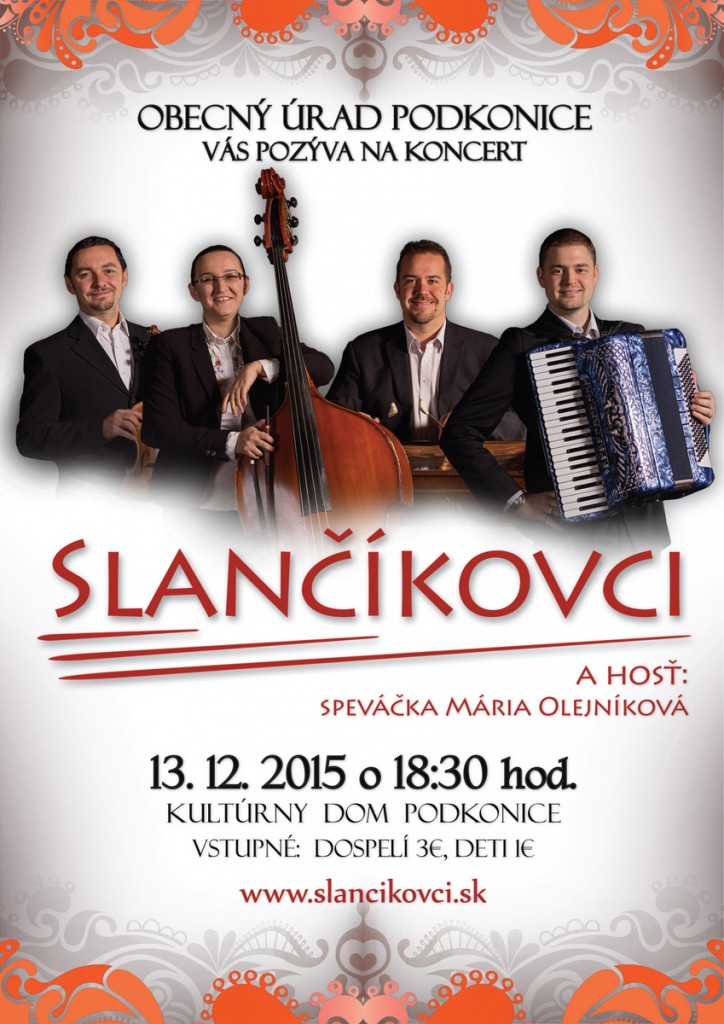 Slančíkovci Podkonice pozvánka na koncert